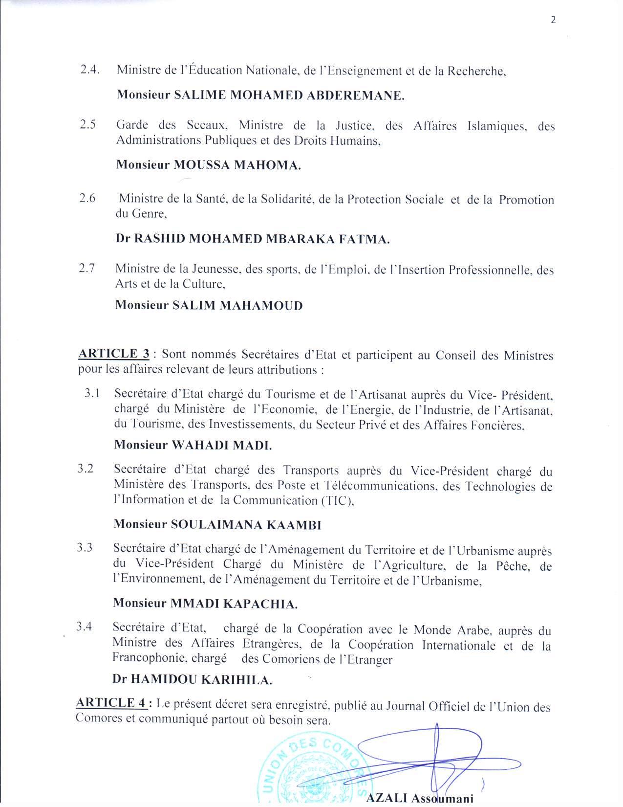 Allocution du Chef de l’Etat à Bambao-Mtsanga